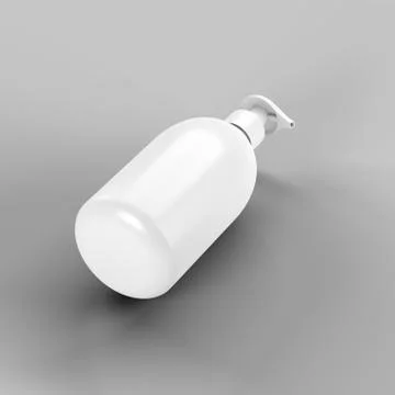 White bath bottle mockup. 3d illustration Stock Illustration