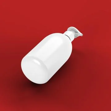 White bath bottle mockup. 3d illustration Stock Illustration