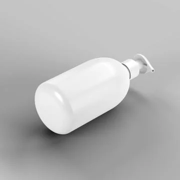 White bath bottle mockup. 3d illustration Stock Illustration