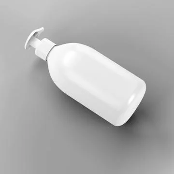 White bath bottle mockup. 3d illustration Stock Illustration