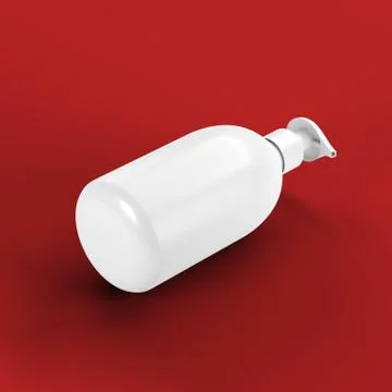 White bath bottle mockup. 3d illustration Stock Illustration