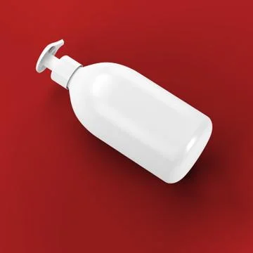 White bath bottle mockup. 3d illustration Stock Illustration