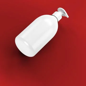 White bath bottle mockup. 3d illustration Stock Illustration