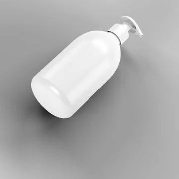 White bath bottle mockup. 3d illustration Stock Illustration