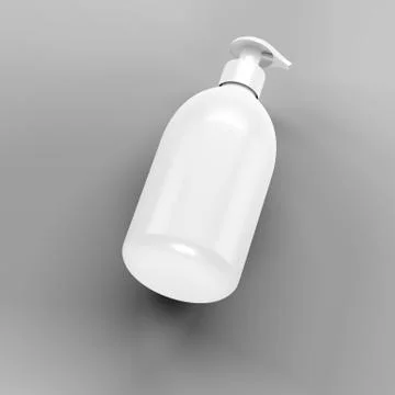White bath bottle mockup. 3d illustration Stock Illustration