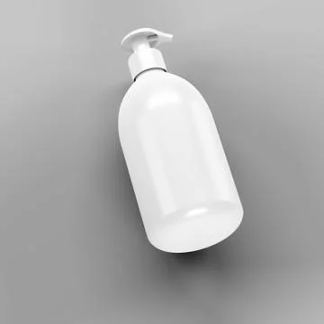 White bath bottle mockup. 3d illustration Stock Illustration