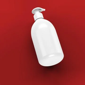 White bath bottle mockup. 3d illustration Illustrazione stock