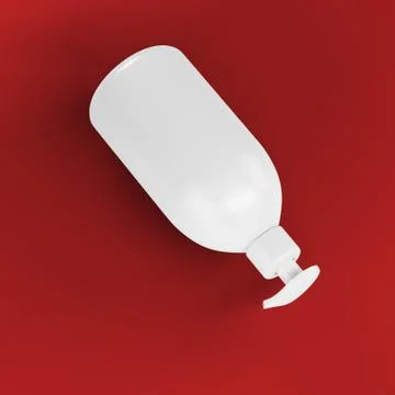 White bath bottle mockup. 3d illustration Stock Illustration