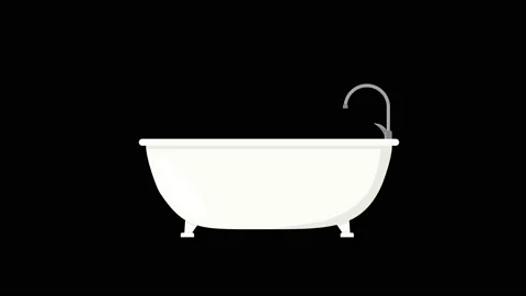 The white bath is filled with water Stock Footage 132857615
