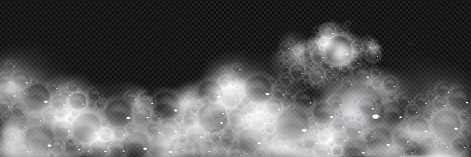 White bath soap foam with bubble vector background Stock Illustration