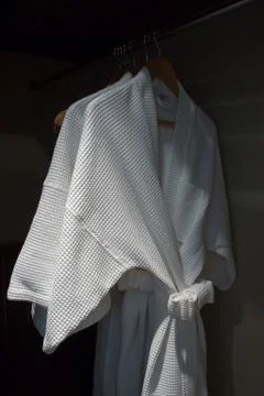 White bathrobe Foto stock