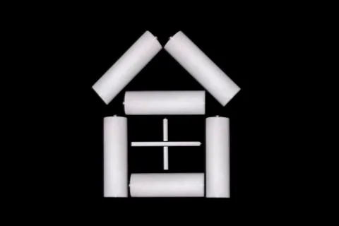 White batteries Foto stock