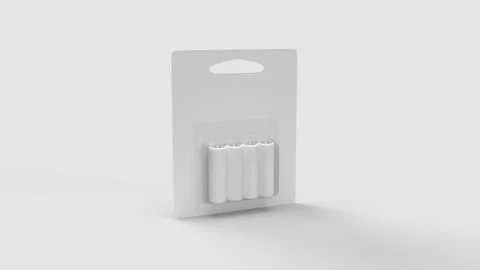 White battery pack on white backdrop for mockup creation Stock Illustration