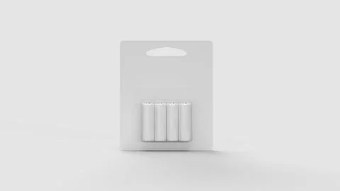 White battery pack on white backdrop for mockup creation Stock Illustration