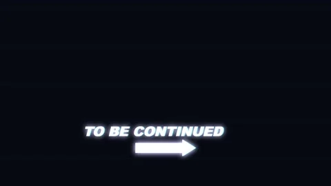 White To Be Continued text and arrow on dark background Stock Footage 340252365