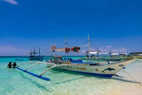 White, Beach, Boracay, Philippines Stock Photos
