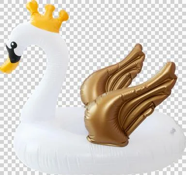 White beach inflatable swan Stock Illustration