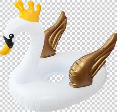 White beach inflatable swan Stock Illustration