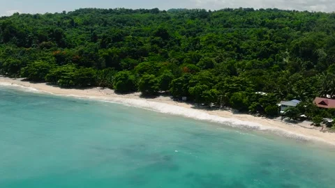 White beach in tropical island. Samal Island. Philippines. Stock Footage 252245853