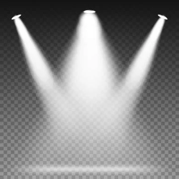 White Beam Lights Spotlights Vector. Scene. Light Effects 库存插图