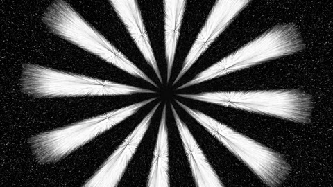 White beams of light with flashes rotate clockwise Stock Footage 196989278