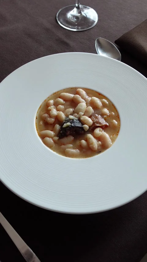 White bean stew dish ready to eat Stock Footage 274502357
