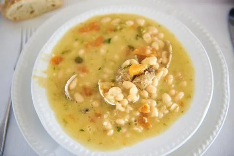 White beans with clams Stock Photos