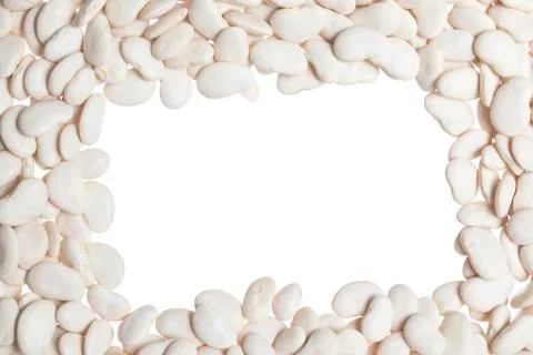 White beans frame Stock Photos