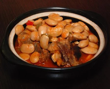 White beans with meat Stock Photos
