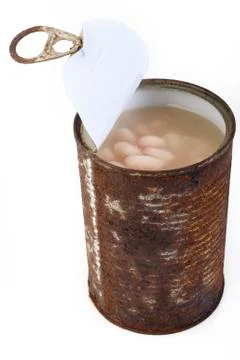 White beans rot in rust cans Stock Photos