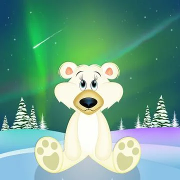 White bear in the arctic circle Stock Illustration