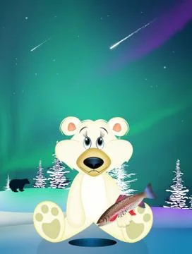 White bear in the Arctic Stock Illustration