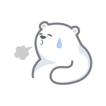 White bear cartoon character cute isolated on white background, beautiful ted 스톡 일러스트