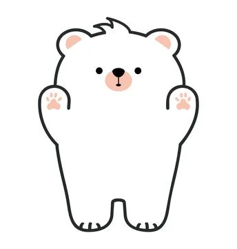 White bear cartoon vector icon Stock Illustration