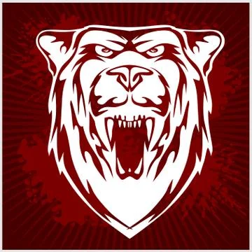 White bear head - vector emblem. Stock Illustration
