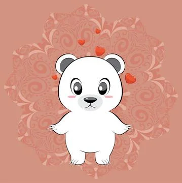 White bear with hearts Stock-Illustration