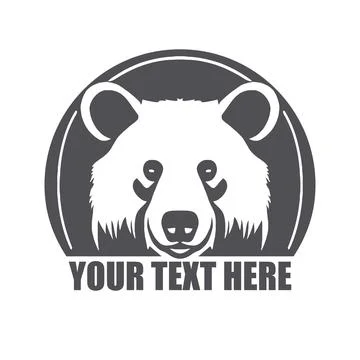 White bear logo minimalistic simple icon vector Stock Illustration