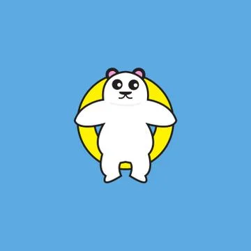 The white bear is sunbathing vektor design Stock Illustration