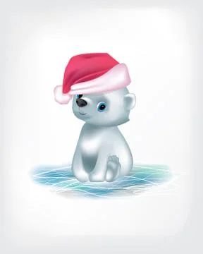 White bear vector Christmas isolated ice Stock Illustration