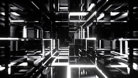 White Beautiful Abstract Neon Infinity Background VJ Loop in 4K Stock Footage 312798115