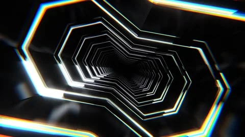 White Beautiful Neon Abstract Infinity Tunnel Background VJ Loop l 4K Stock Footage 300249816