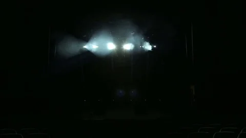 White beautiful rays of light on an empty stage. Stock Footage 79549528