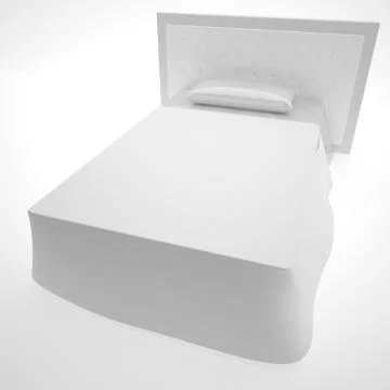 White bed over white background 스톡 일러스트