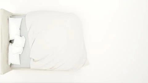 White bed plan for artwork - 3D Rendering Stock Illustration