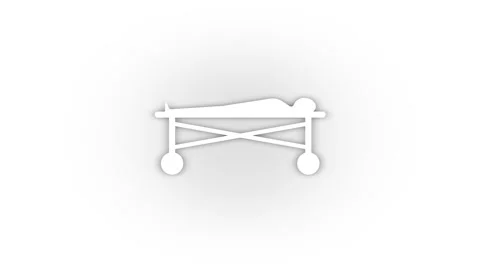 White bed for the sick icon with shadow isolated on white background. Stock Footage 174105556