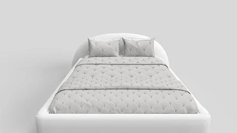 White bed on white backdrop Stock Illustration