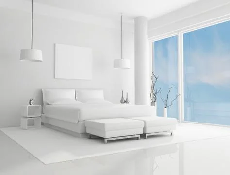 White bedroom Stock Illustration