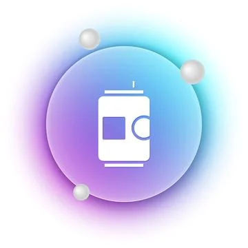 White Beer can icon isolated on white background. Blue and purple gradient .. 库存插图