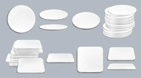 White beer coasters, mats for mug and cup Stock Illustration