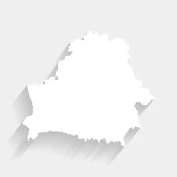 White Belarus map on gray background, vector, illustration Stock Illustration